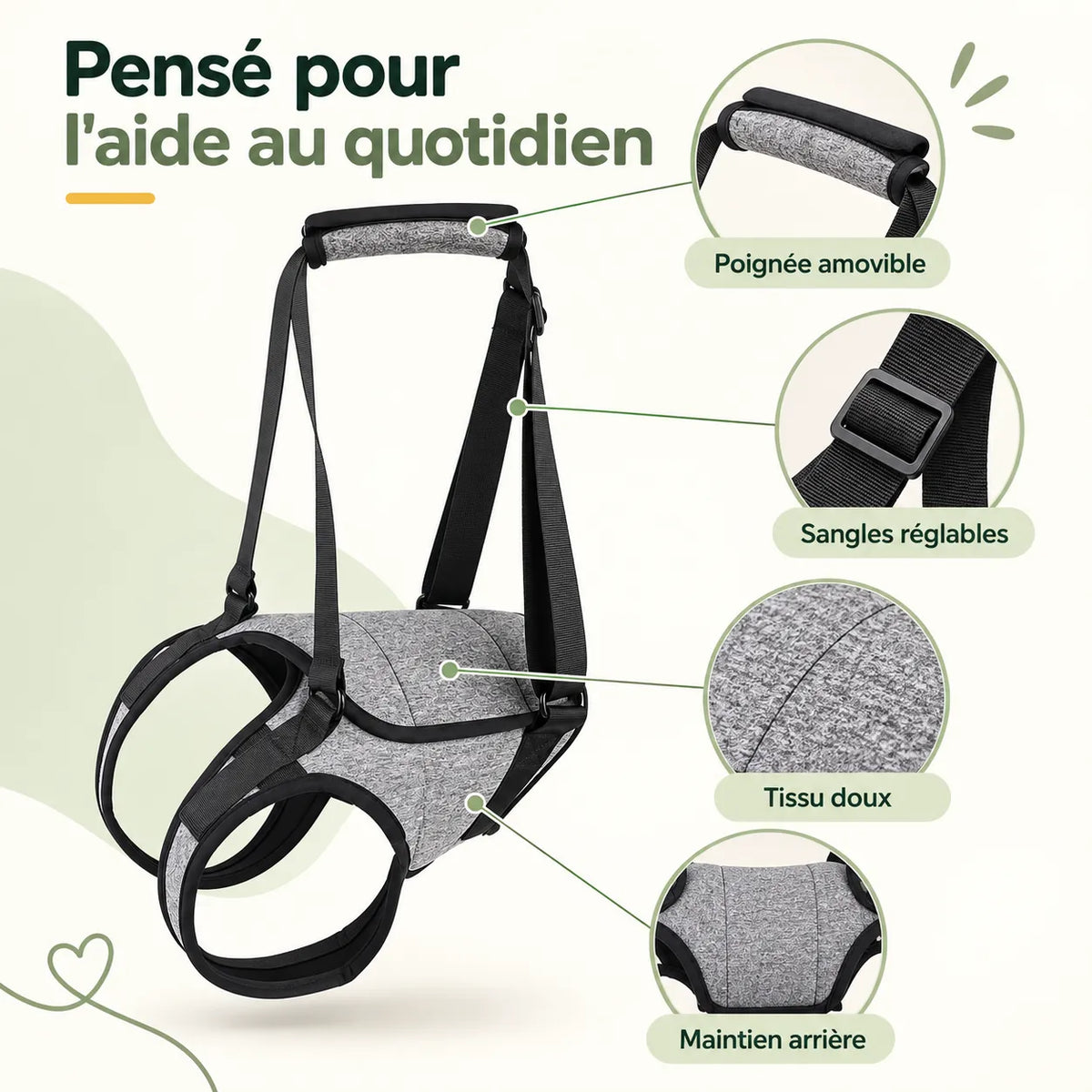 Harnais de soutien arrière pour chien