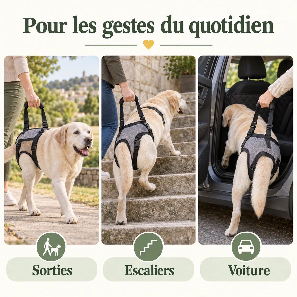 Harnais de soutien arrière pour chien