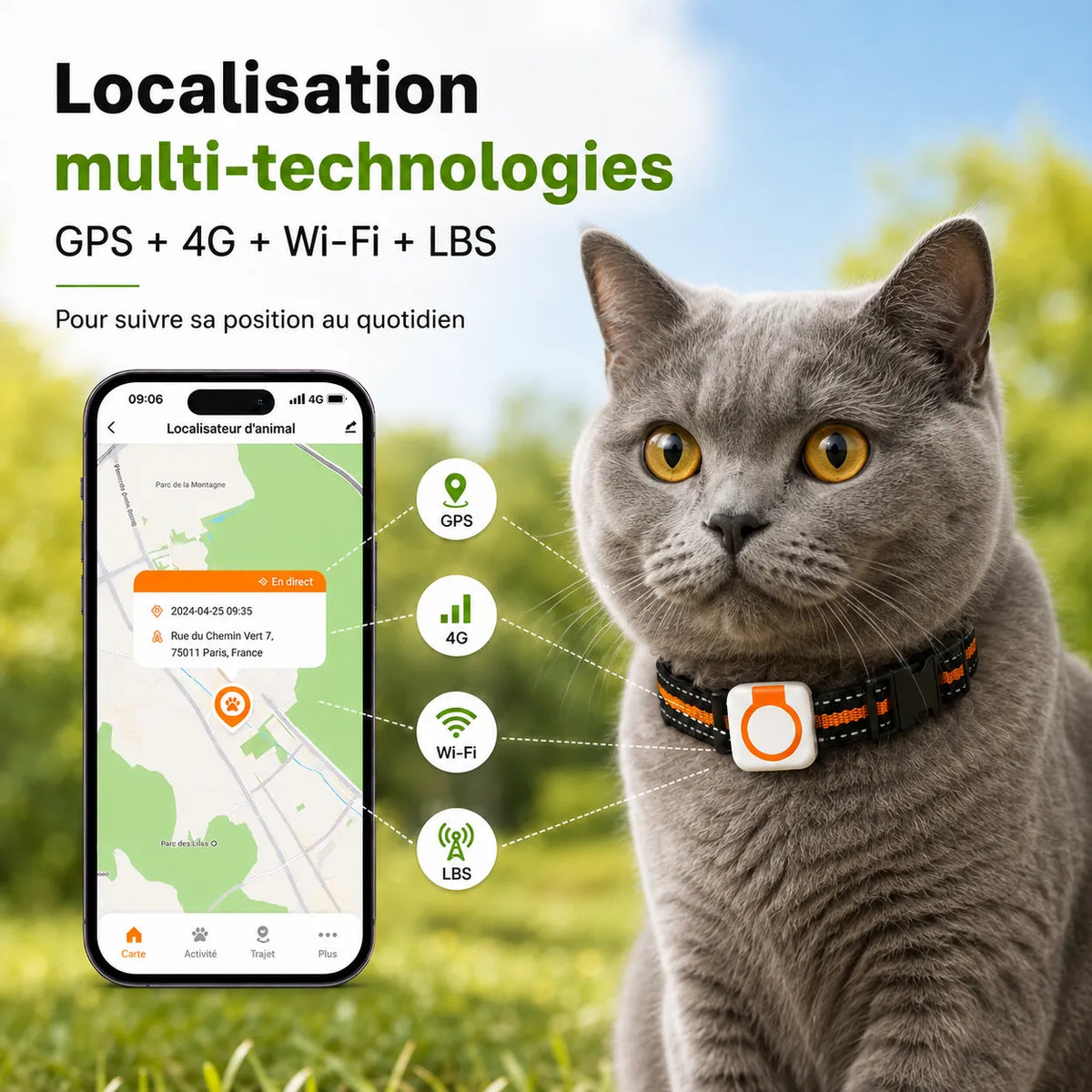 4G-GPS-Tracker für Katzen mit Signalton und LED | BuddyOra