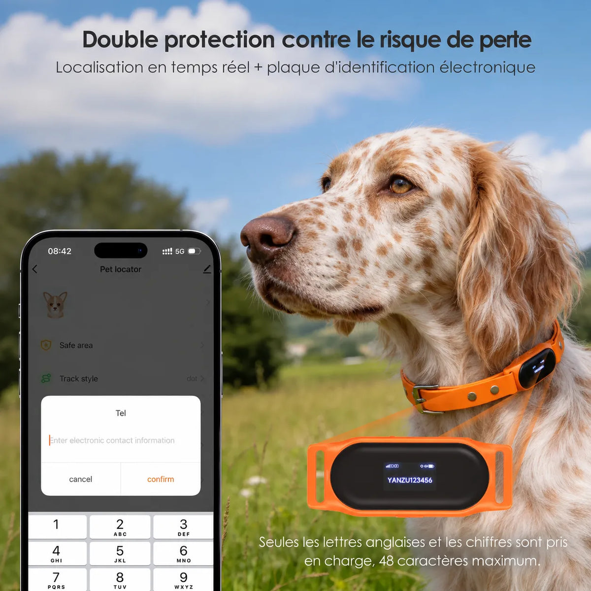GPS-Hundehalsband mit integriertem Digitaldisplay