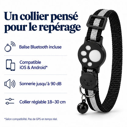 Collier avec traceur intelligent pour chats et petits chiens