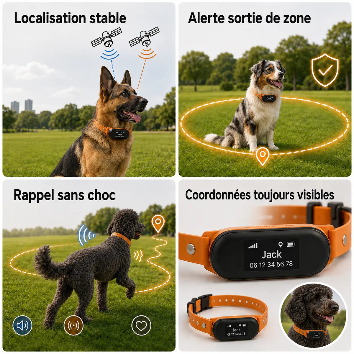 Collier GPS pour chien avec rappel automatique