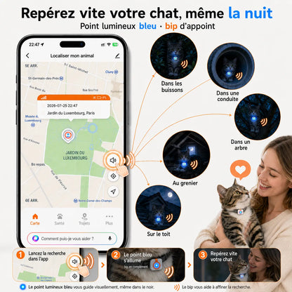 4G-GPS-Tracker für Katzen mit Signalton und LED | BuddyOra