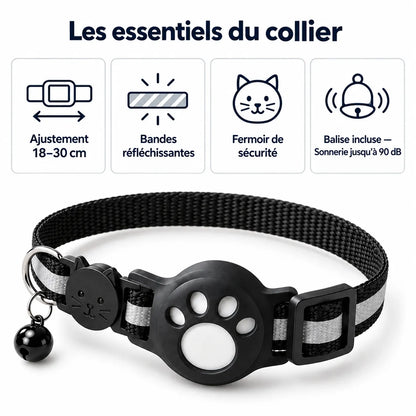 Collier avec traceur intelligent pour chats et petits chiens