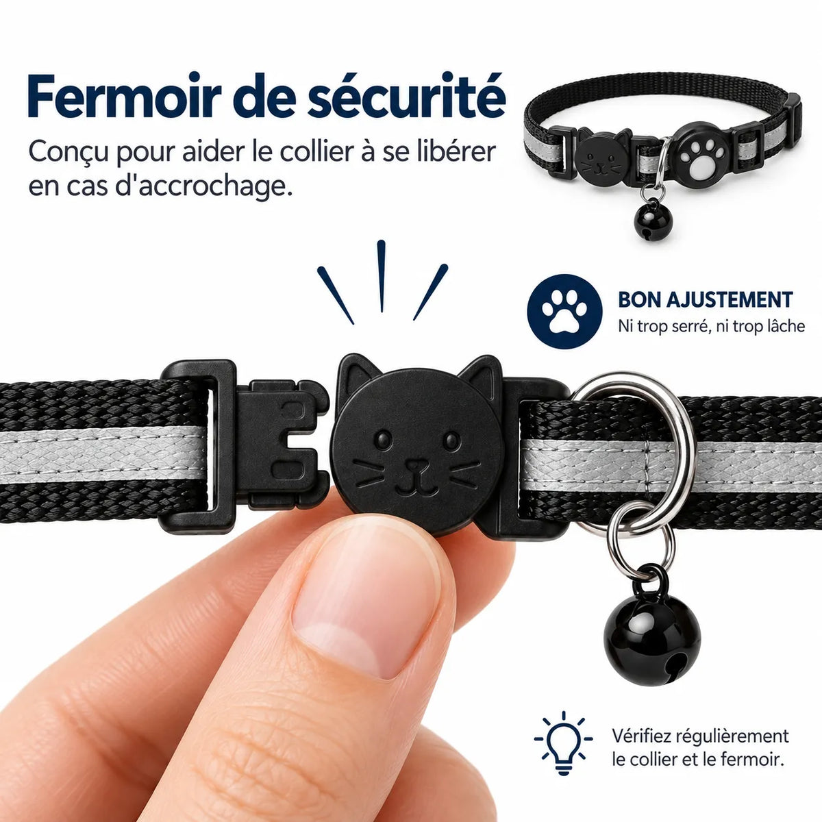 Collier avec traceur intelligent pour chats et petits chiens
