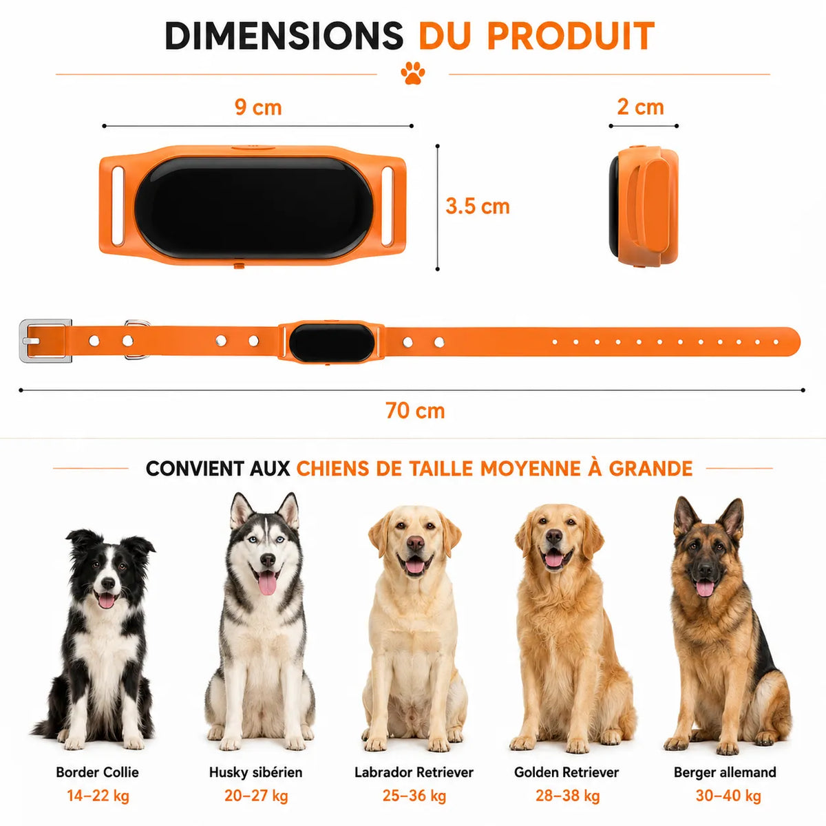GPS-Hundehalsband mit integriertem Digitaldisplay