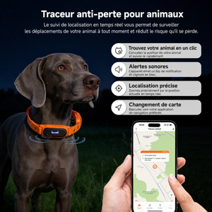 Collier GPS 4G avec géofencing pour chien