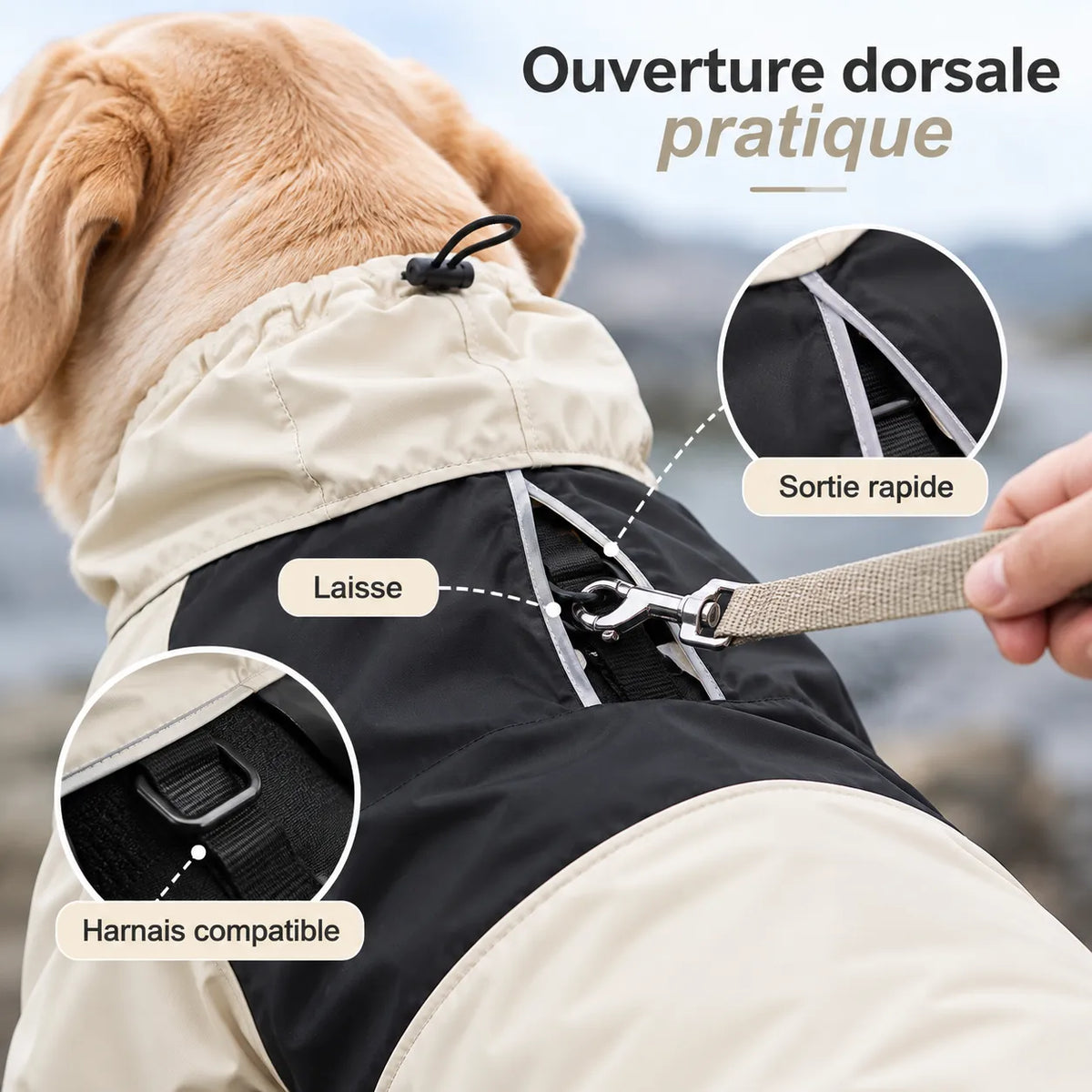 Imperméable 4 pattes pour chien - Pluie, boue et balades du quotidien