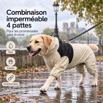 Imperméable 4 pattes pour chien - Pluie, boue et balades du quotidien