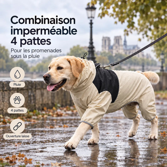 Imperméable 4 pattes pour chien - Pluie, boue et balades du quotidien